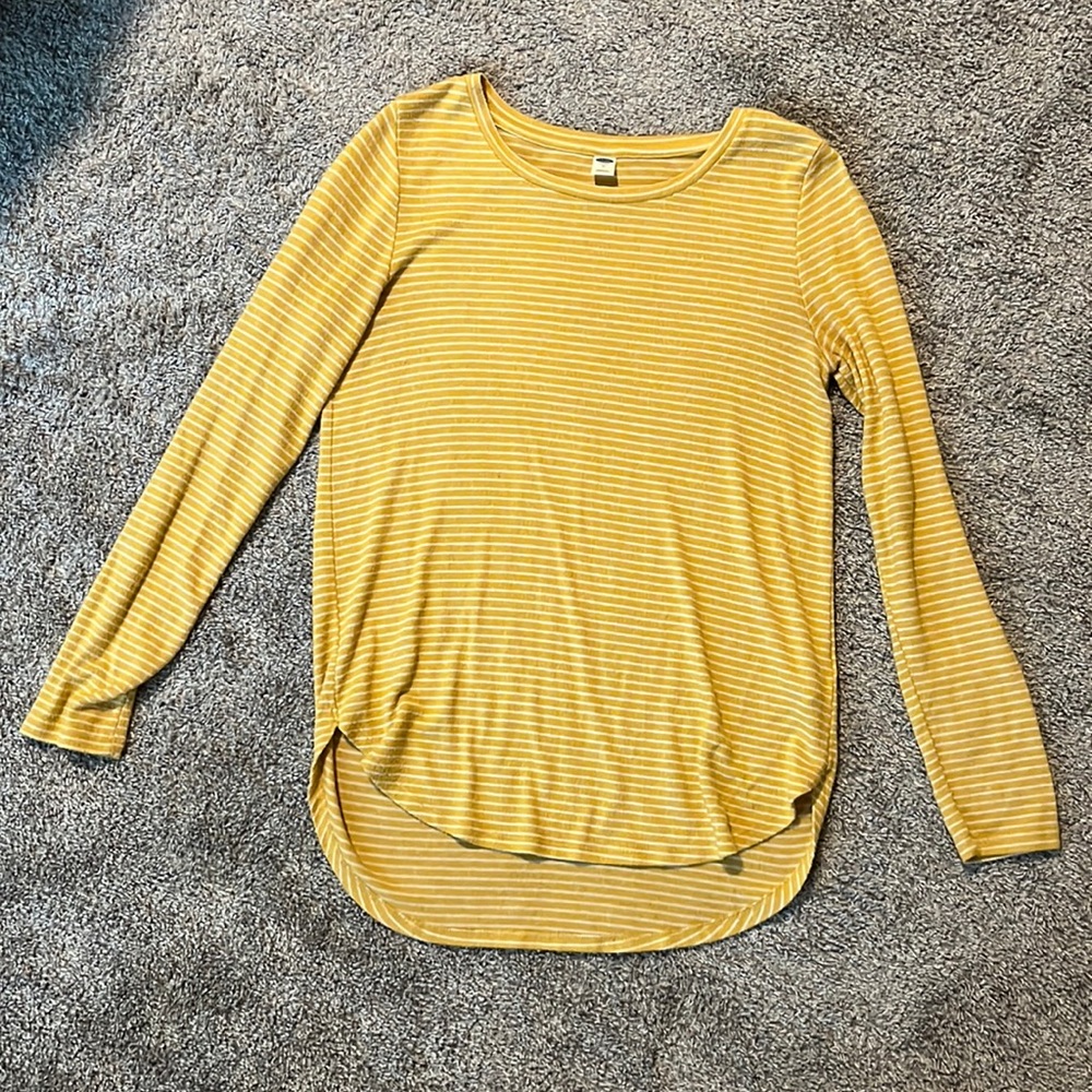 Yellow/White Striped Old Navy Long Sleeve